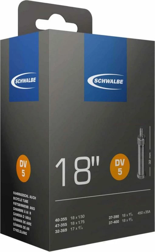 Tube Schwalbe DV 5 18x1 1/4-1.90,20x1.25"32/47-355/406 DV32 2 Tube Schwalbe DV 5 18x1 1/4-1.90,20x1.25"32/47-355/406 DV32 -Promos Vélos Magasin 10412311 Schwalbe Schlauch DV 5 18x1 1280x1280